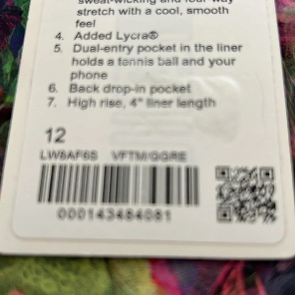 LULULEMON SIDE PLEAT HIGH RISE TENNIS SKIRT/SKORT SIZE 12 MULTICOLOR NWT - Picture 9 of 10